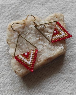 Pendientes acero abalorios