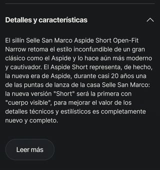 Sillín Selle San Marco Aspide Short