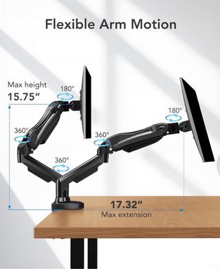 Soporte Doble Monitor Negro