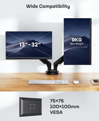 Soporte Doble Monitor Negro