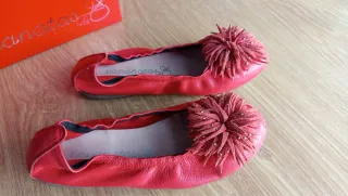 Bailarinas Papanatas Eli piel Rojas T32