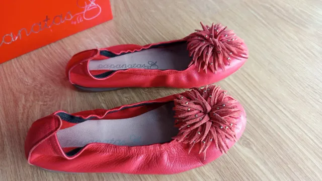 Bailarinas Papanatas Eli piel Rojas T32