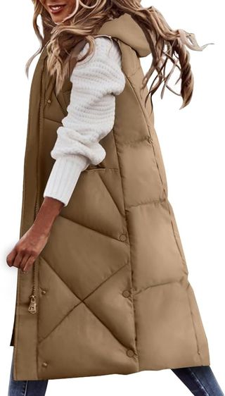 Abrigo sin mangas acolchado mujer
