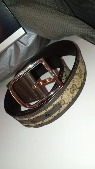 Cinturón Gucci Beige y Marrón