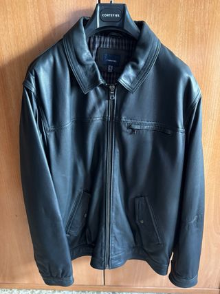 Cazadora Piel Negra Hombre XXL