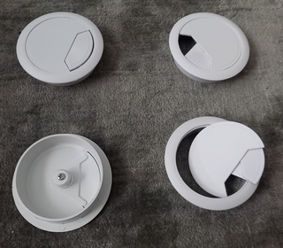 Tapas pasacables redondos blancos 60mm - 14 ud.