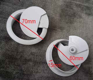 Tapas pasacables redondos blancos 60mm - 14 ud.