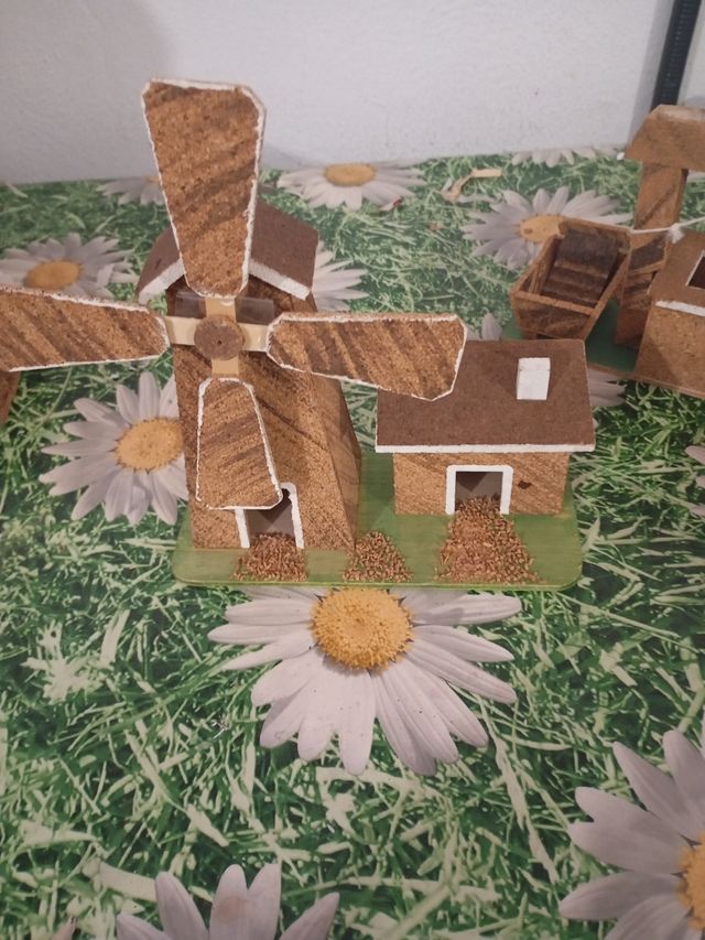 Lote 3 Piezas Belén Casa Corcho