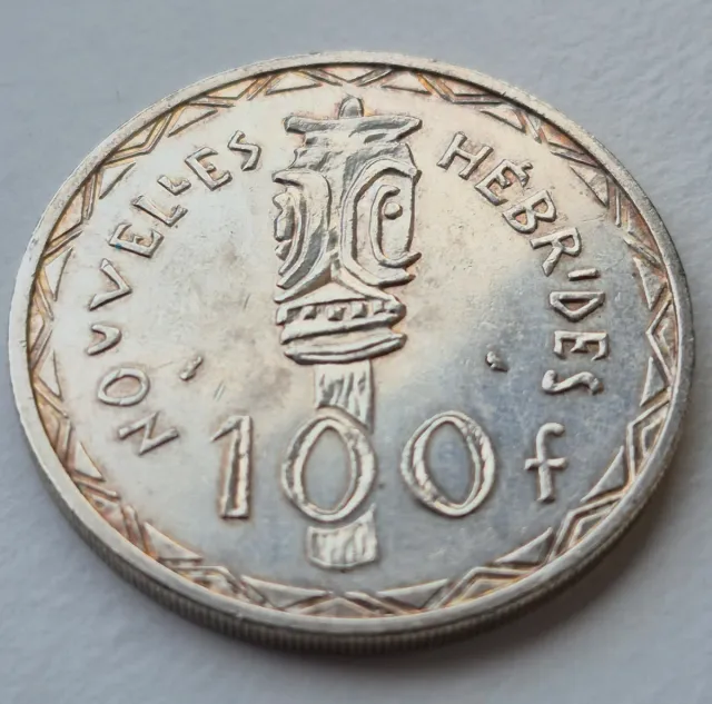 Nuevas Hébridas 100 Francos Plata 1966
