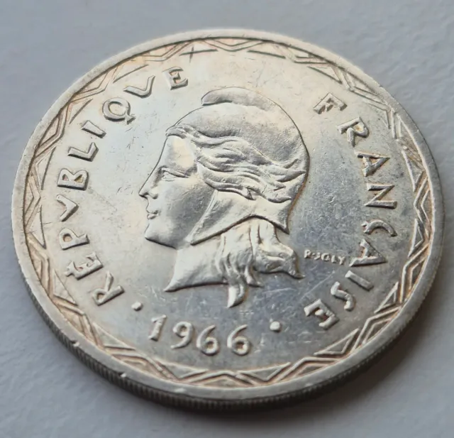 Nuevas Hébridas 100 Francos Plata 1966