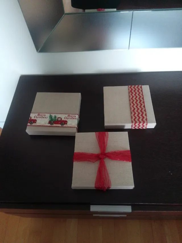 Cuadros de Navidad Beige y Rojo