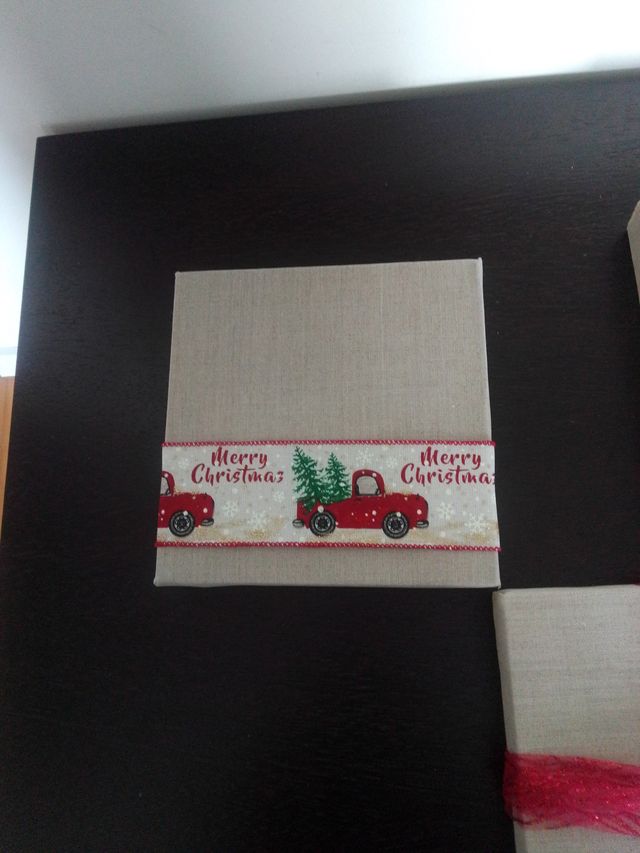 Cuadros de Navidad Beige y Rojo