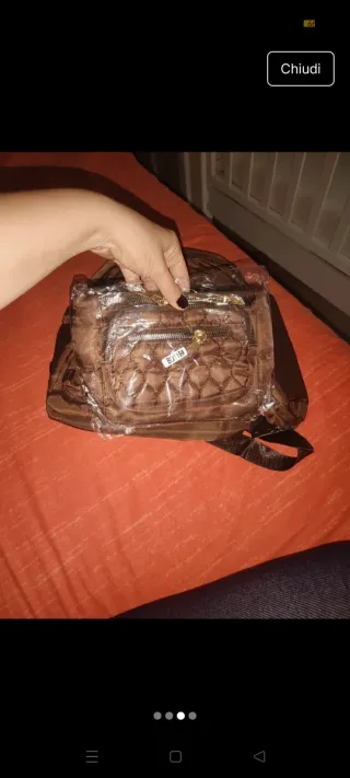 Zainetto marrone trapuntato