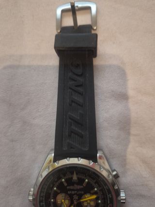 Reloj Breitling Cronógrafo Negro y Plateado