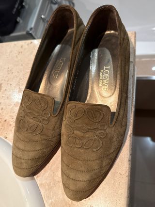 Zapatos Loewe Talla 40 verde oliva en ante