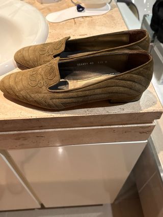 Zapatos Loewe Talla 40 verde oliva en ante