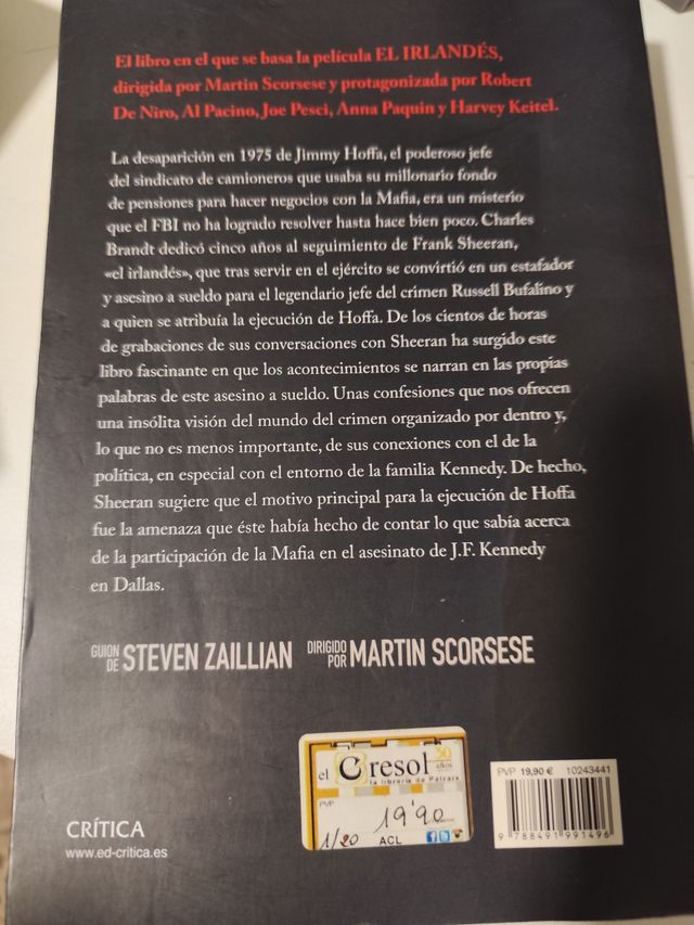 El irlandés: Jimmy Hoffa. Caso cerrado