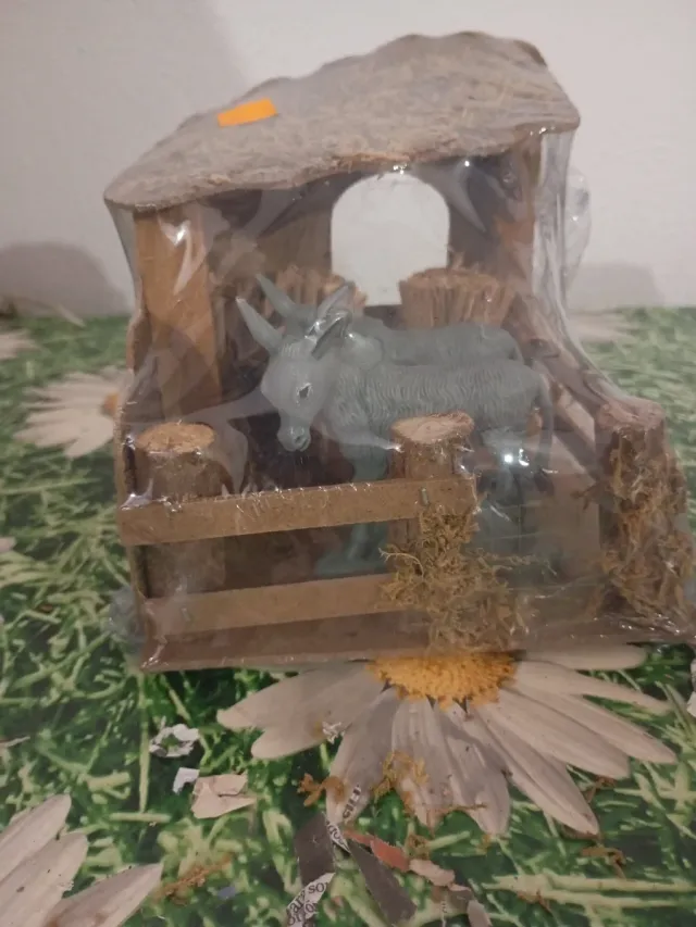 Establo Belén con burros