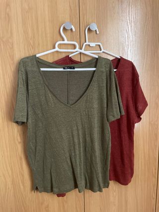 Lote 2 Camisetas Mujer Manga Corta Talla S