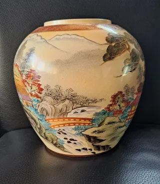 Jarrón antiguo japonés firmado Satsuma