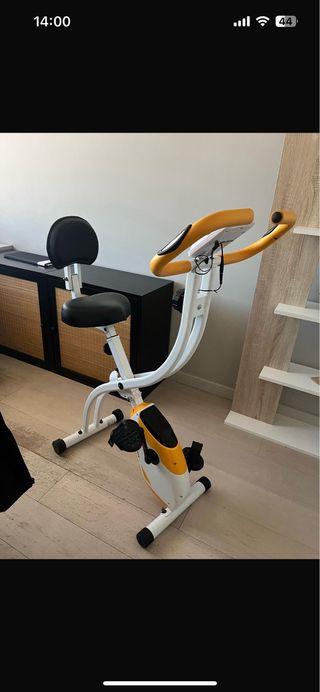 Bici Estática Amarillo y Blanco