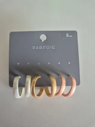 Pendientes Aro Parfois Dorados y Rosas