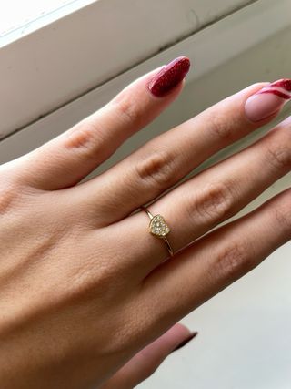 Anillo Corazón Dorado Mujer