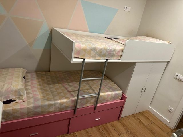 Cama tren con armario integrado