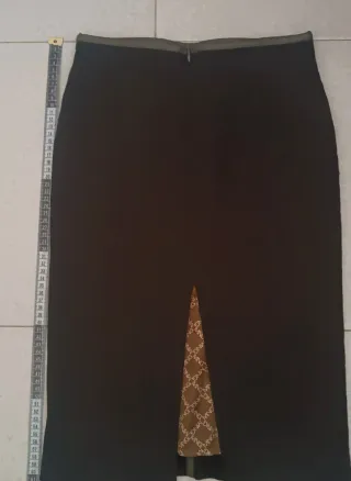 Falda Lana Mango Talla 36 Verde Oscuro, con forro