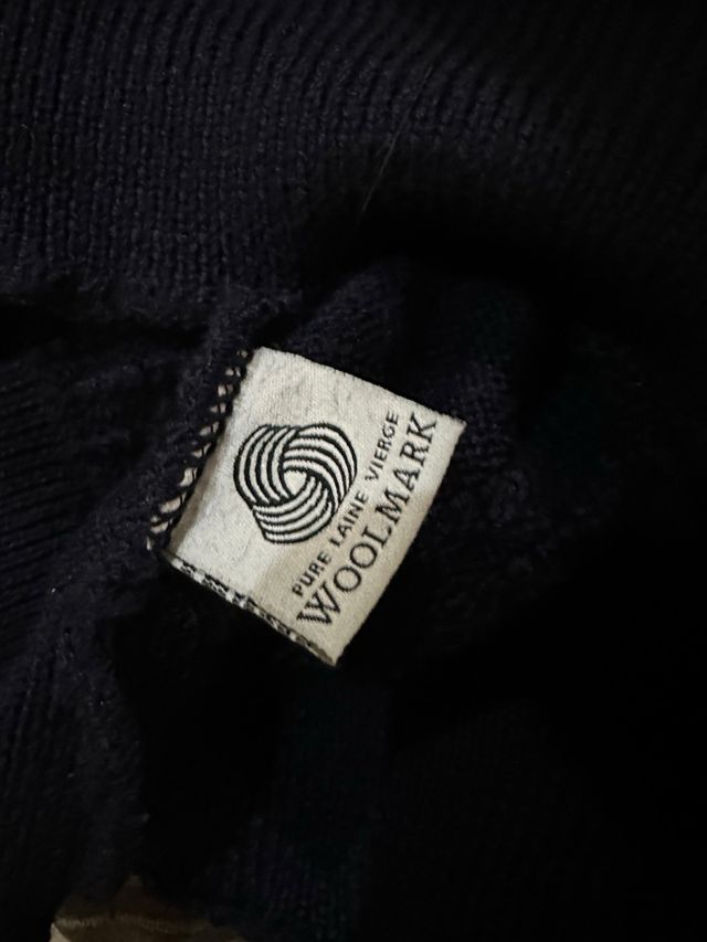 Jersey Trenzado Lacoste 100% Lana Azul Marino