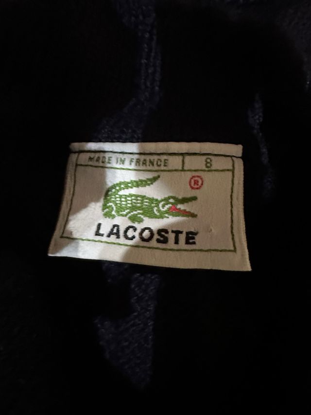 Jersey Trenzado Lacoste 100% Lana Azul Marino