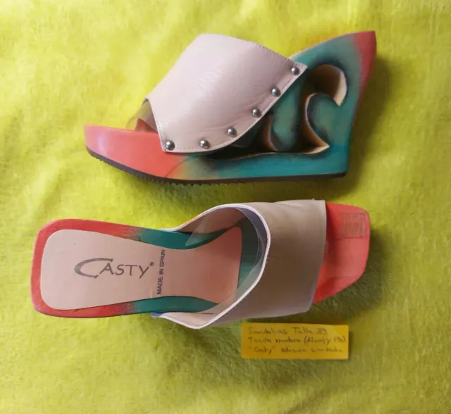 Casty Sandalias Talla 39 Piel Madera Edición Limit