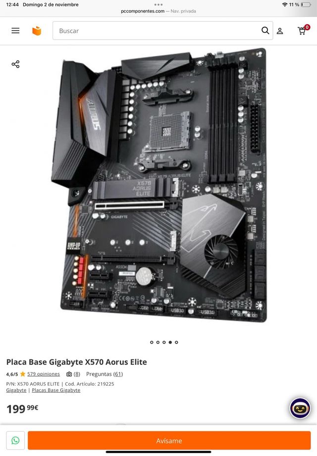 Placa Base Gigabyte X570 Aorus Elite