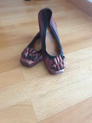 Zapatos cuña  5cm piel mujer talla 37