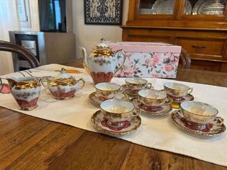 Servizio Thè o Caffè Porcellana ,Madreperla e Oro