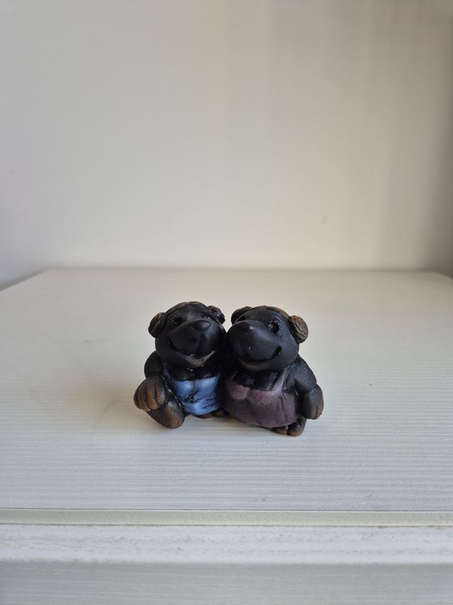 Coppia di talpe decorative