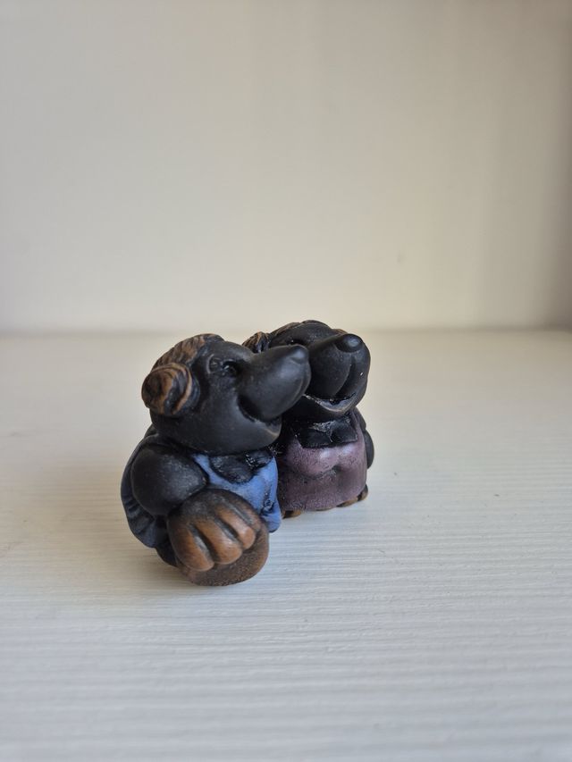 Coppia di talpe decorative