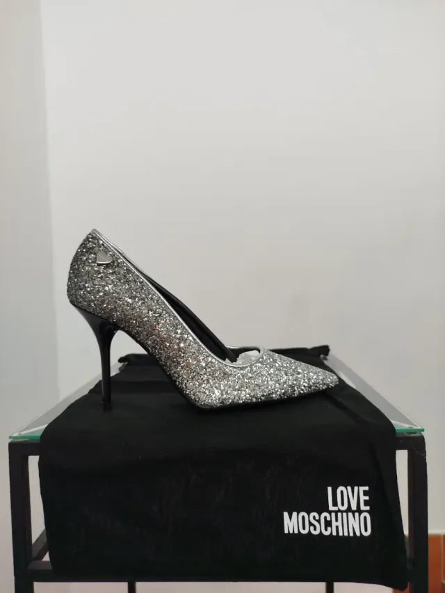 Tacones Love Moschino Plateados Mujer