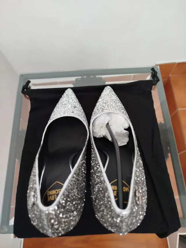 Tacones Love Moschino Plateados Mujer