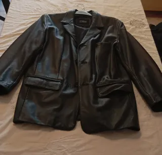 Blazer de cuero Oakwood negro