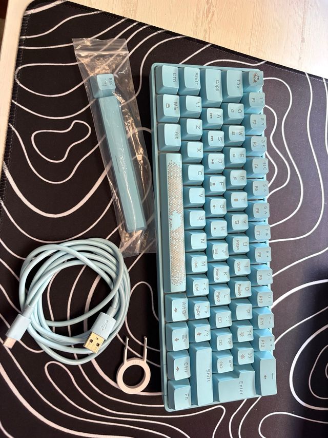 Teclado Ziyoulang T60 60% RGB Azul