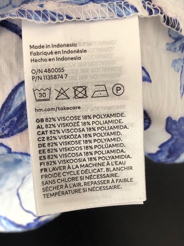 Abito floreale blu e bianco H&M