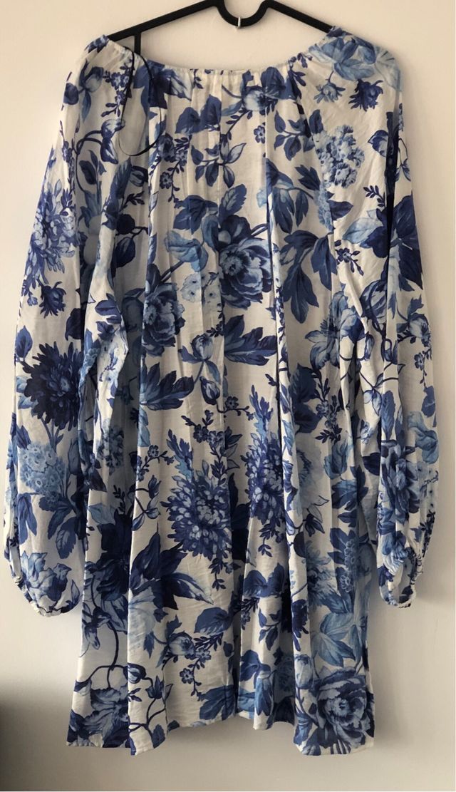 Abito floreale blu e bianco H&M