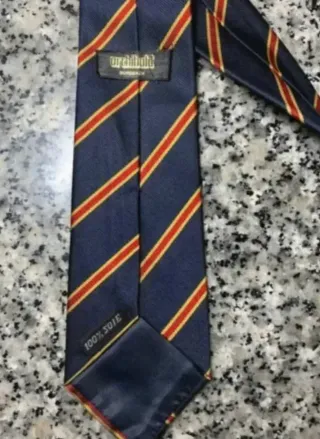 Corbata Archibald 100% seda azul y roja - Francia