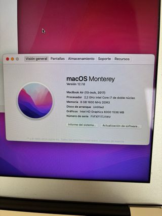 MacBook Air 2017 Batería Nueva Plata