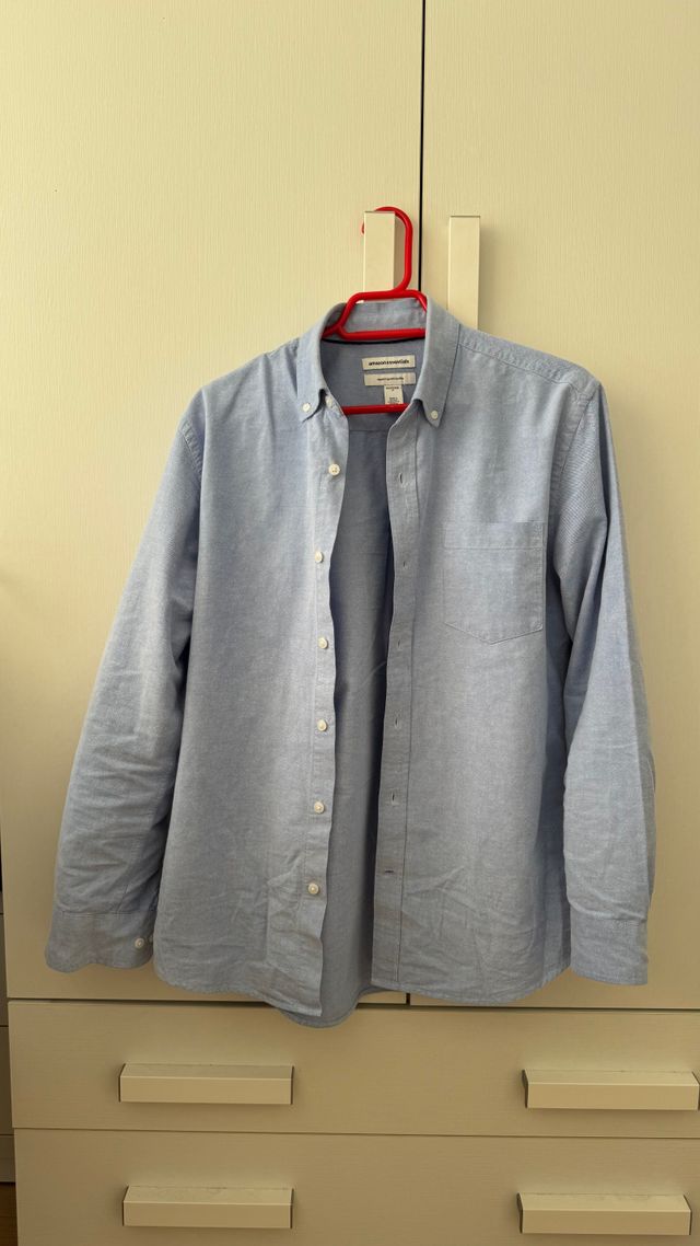 Camisa Oxford Algodón Amazon Essentials azul M