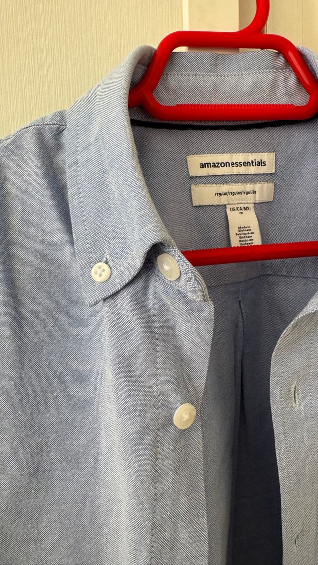 Camisa Oxford Algodón Amazon Essentials azul M