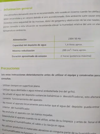 Humidificador Ultrasónico Jane