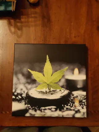 Tela Decorativa Foglia e Candela