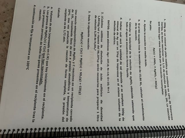 Química para ingeniería formularios teoría, examen